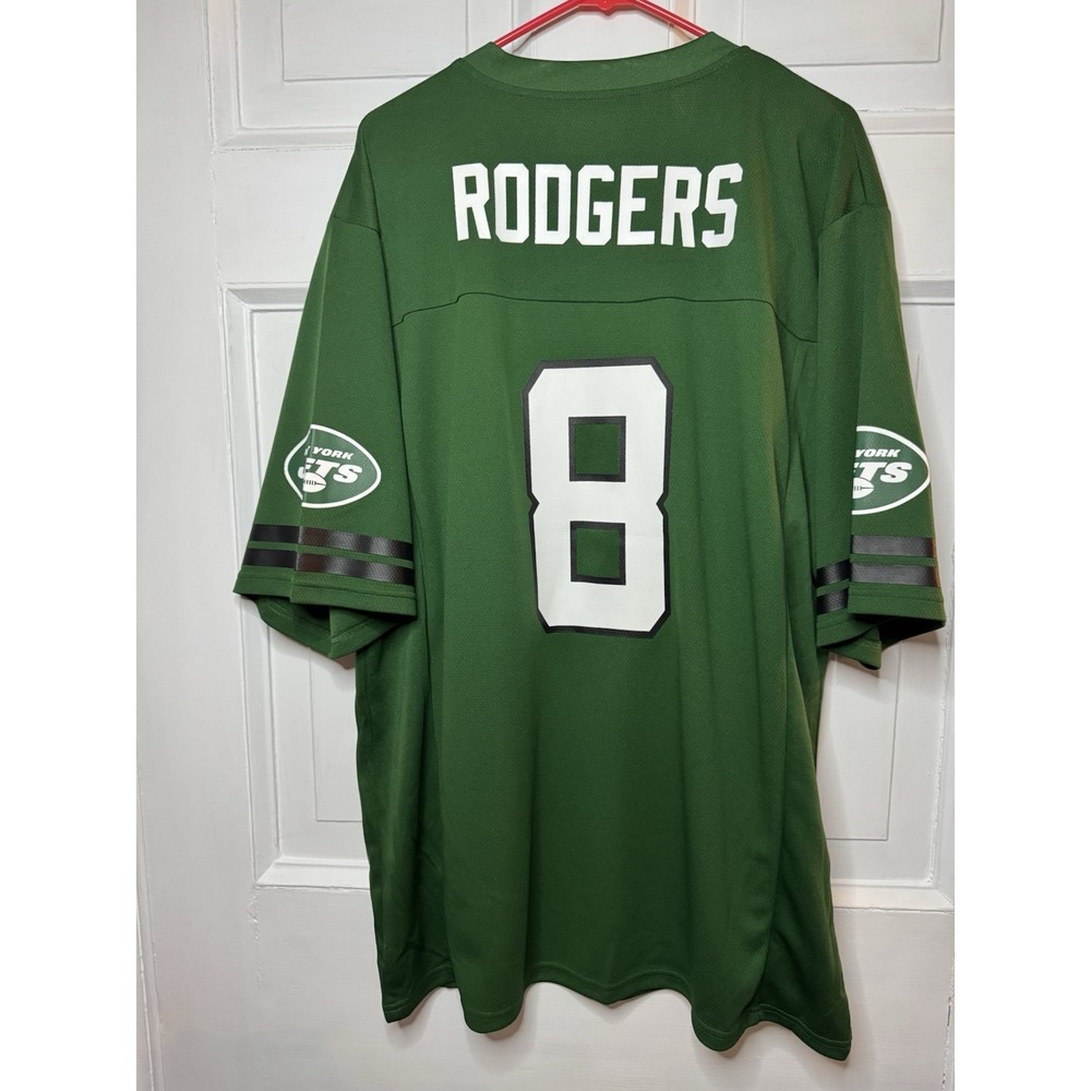 Size XL Aaron Rodgers #8 New York Jets Nike Game on-Field Jersey Green - Picture 7 of 7